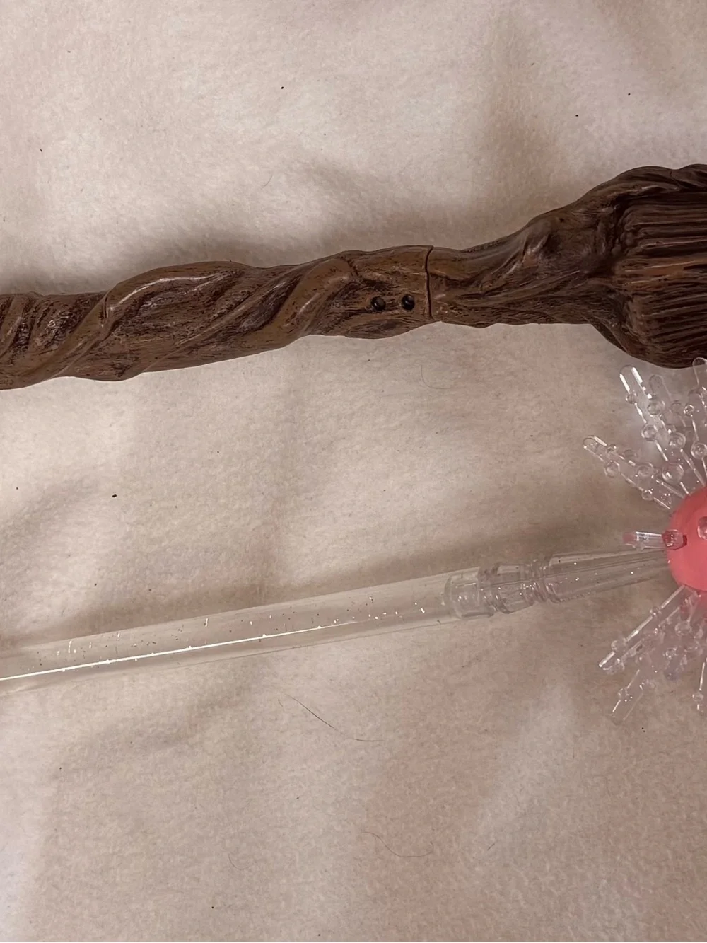 Amazon Brown Wood-Style Decorative Wand with Clear Accent